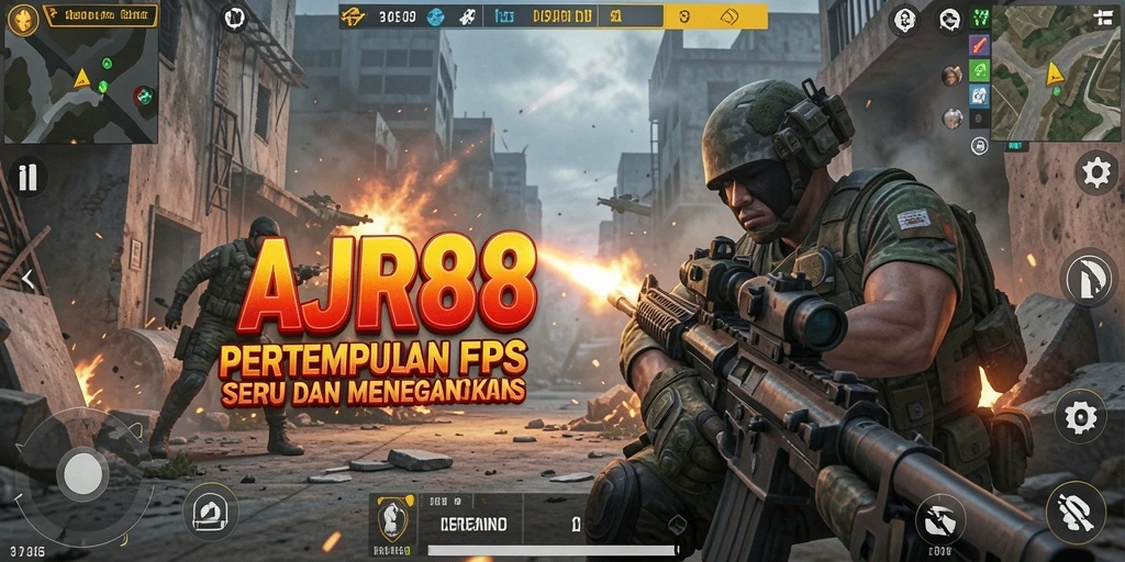 Tampilan gameplay seru dari AJR88 dengan aksi FPS yang mendebarkan.