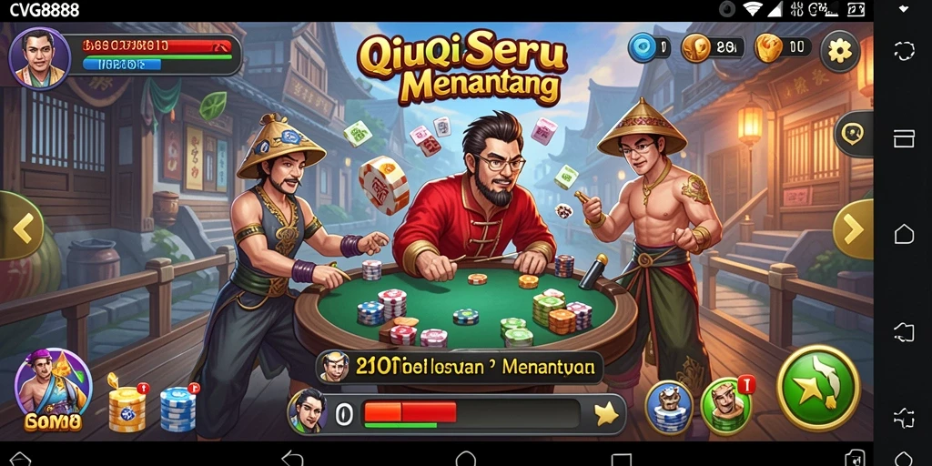 Tampilan permainan QiuQiu yang seru dan interaktif.