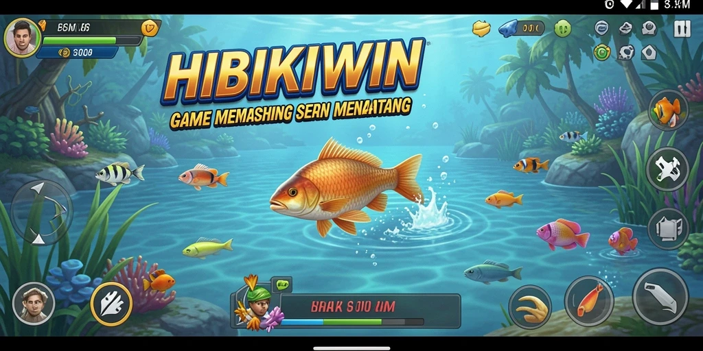 Tangkapan ikan yang mengesankan dalam gameplay HIBIKIWIN.