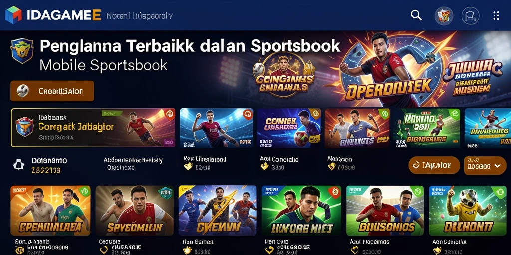 Tampilan utama IDAGAME dengan berbagai opsi taruhan Sportsbook.