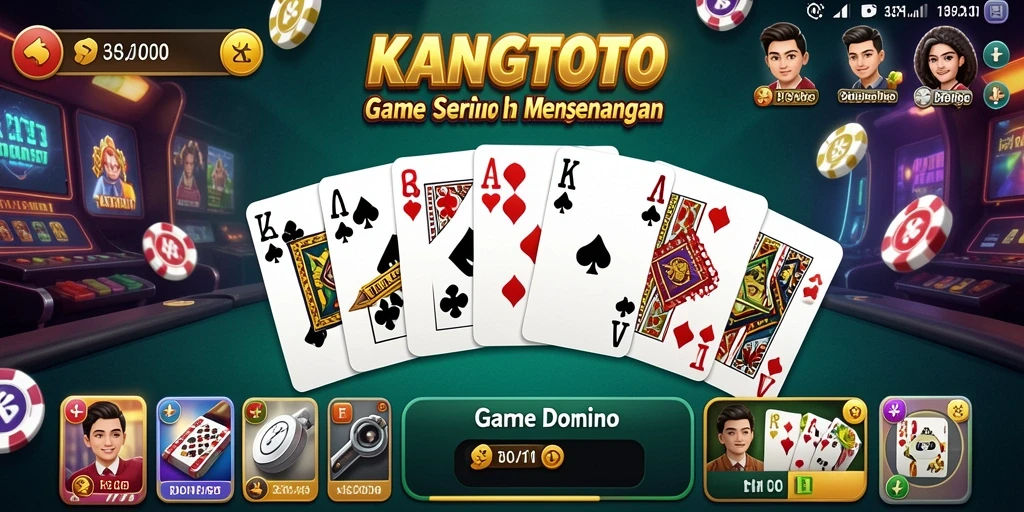 Screenshot gameplay seru dari KANGTOTO saat bermain Domino.
