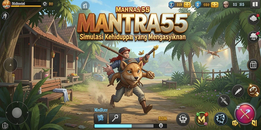Tampilan gameplay MANTRA55 yang realistis dan interaktif.