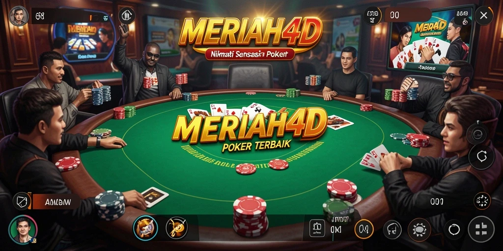 Tampilan gameplay Poker yang mendebarkan di MERIAH4D.