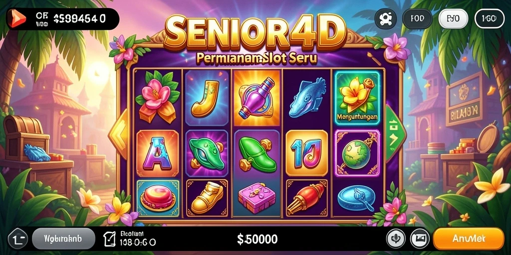 Tampilan menarik dari gameplay Slot SENIOR4D yang penuh warna.
