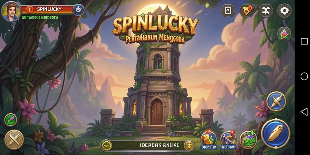 Tampilkan gameplay SPINLUCKY yang menegangkan dalam Tower Defense.